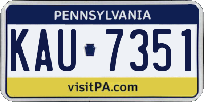 PA license plate KAU7351