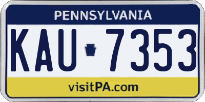 PA license plate KAU7353
