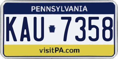 PA license plate KAU7358