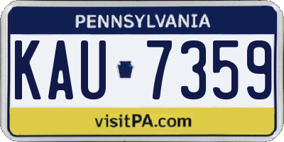 PA license plate KAU7359