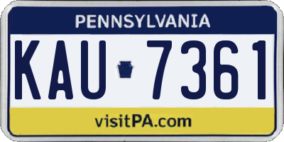 PA license plate KAU7361