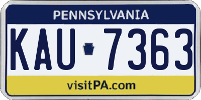 PA license plate KAU7363