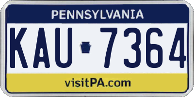 PA license plate KAU7364
