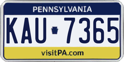 PA license plate KAU7365