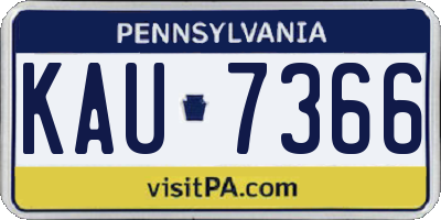 PA license plate KAU7366