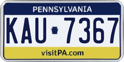 PA license plate KAU7367