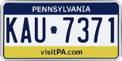 PA license plate KAU7371