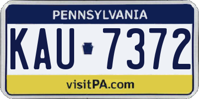 PA license plate KAU7372
