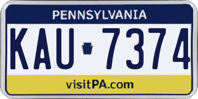 PA license plate KAU7374