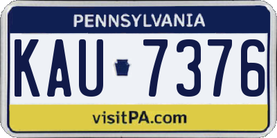 PA license plate KAU7376