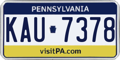 PA license plate KAU7378