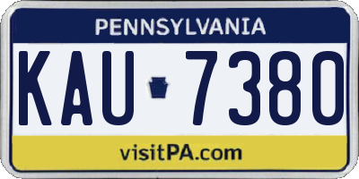 PA license plate KAU7380