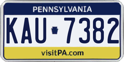 PA license plate KAU7382