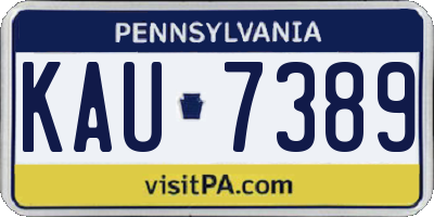 PA license plate KAU7389