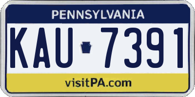PA license plate KAU7391