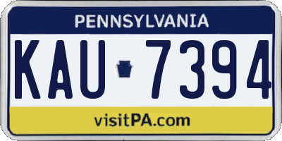 PA license plate KAU7394