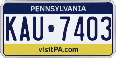 PA license plate KAU7403
