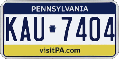 PA license plate KAU7404