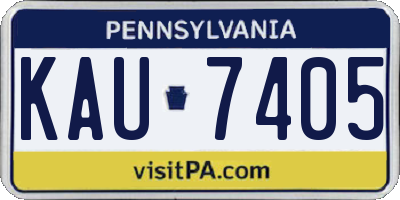 PA license plate KAU7405
