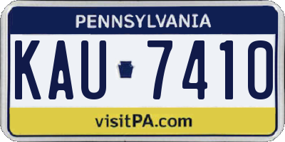 PA license plate KAU7410