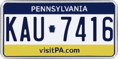 PA license plate KAU7416