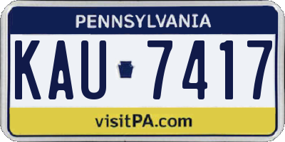PA license plate KAU7417