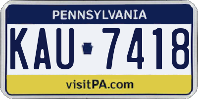PA license plate KAU7418