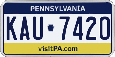 PA license plate KAU7420
