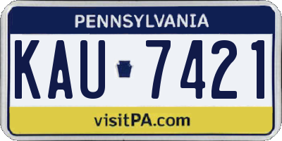 PA license plate KAU7421