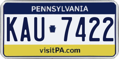 PA license plate KAU7422