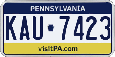 PA license plate KAU7423