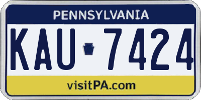 PA license plate KAU7424