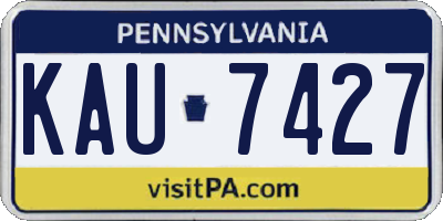 PA license plate KAU7427