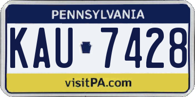 PA license plate KAU7428