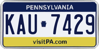 PA license plate KAU7429