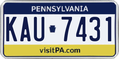 PA license plate KAU7431