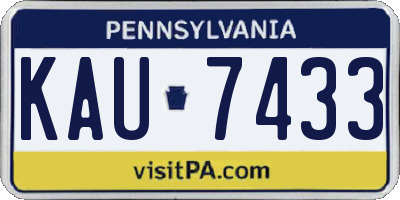 PA license plate KAU7433