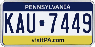 PA license plate KAU7449