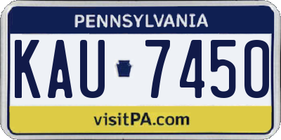 PA license plate KAU7450