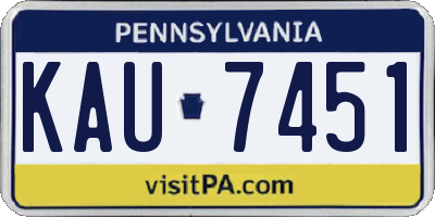PA license plate KAU7451