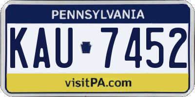 PA license plate KAU7452