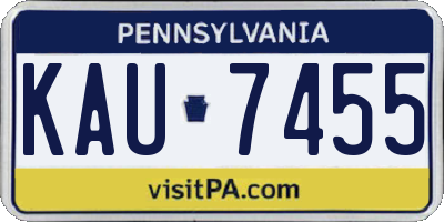 PA license plate KAU7455