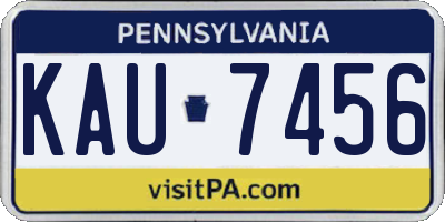 PA license plate KAU7456