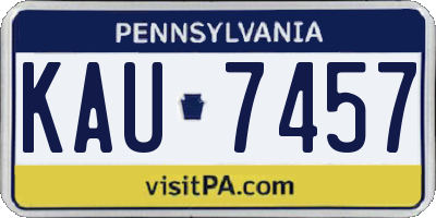 PA license plate KAU7457
