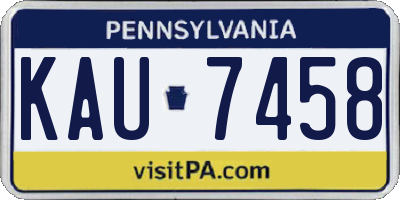 PA license plate KAU7458