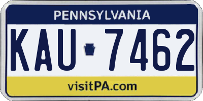 PA license plate KAU7462