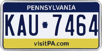 PA license plate KAU7464