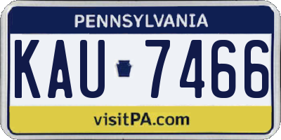 PA license plate KAU7466