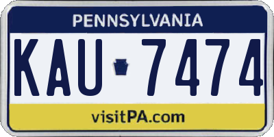 PA license plate KAU7474