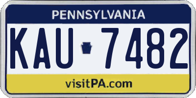 PA license plate KAU7482